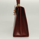 Salvatore Ferragamo Gancini Hand Bag Leather 2way Brown Gold Auth BA3154-4
