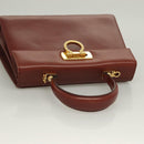 Salvatore Ferragamo Gancini Hand Bag Leather 2way Brown Gold Auth BA3154-6