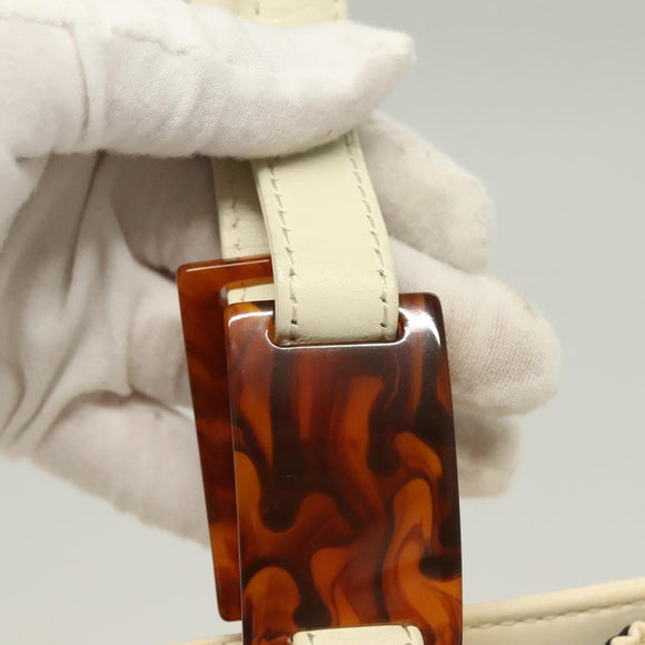 SAINT LAURENT Hand Bag Nylon Beige Auth BA3156