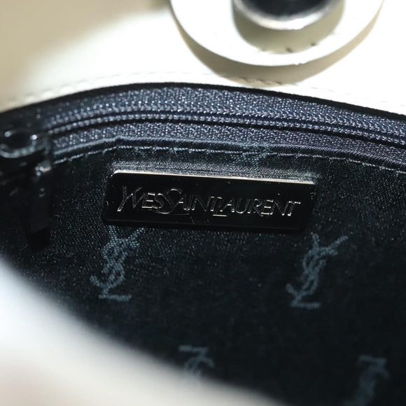 SAINT LAURENT Hand Bag Nylon Beige Auth BA3156
