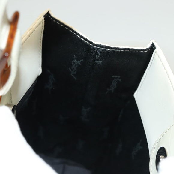 SAINT LAURENT Hand Bag Nylon Beige Auth BA3156