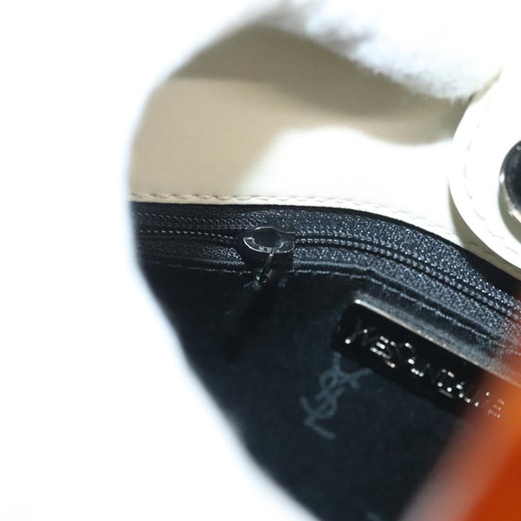 SAINT LAURENT Hand Bag Nylon Beige Auth BA3156