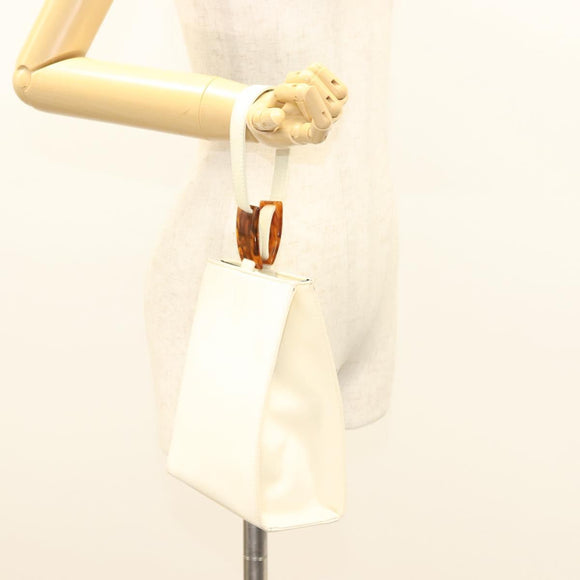 SAINT LAURENT Hand Bag Nylon Beige Auth BA3156