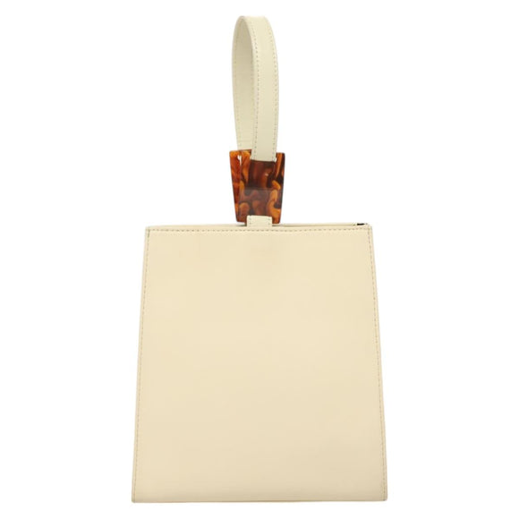 SAINT LAURENT Hand Bag Nylon Beige Auth BA3156