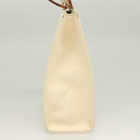 SAINT LAURENT Hand Bag Nylon Beige Auth BA3156