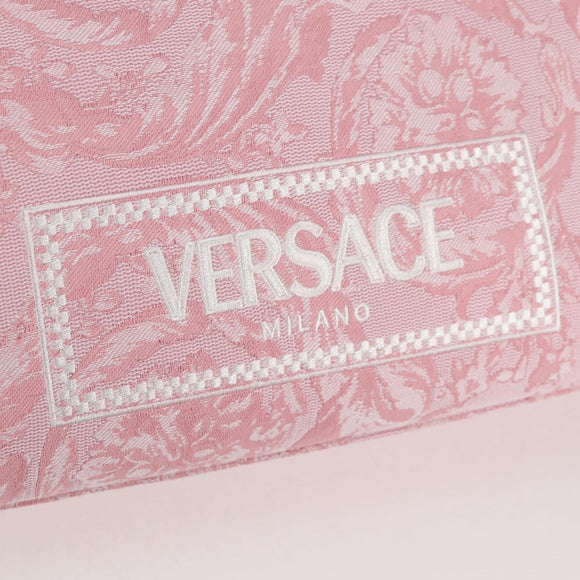 VERSACE Athena Barocco Tote Bag Canvas 2way Pink Auth BA3157M