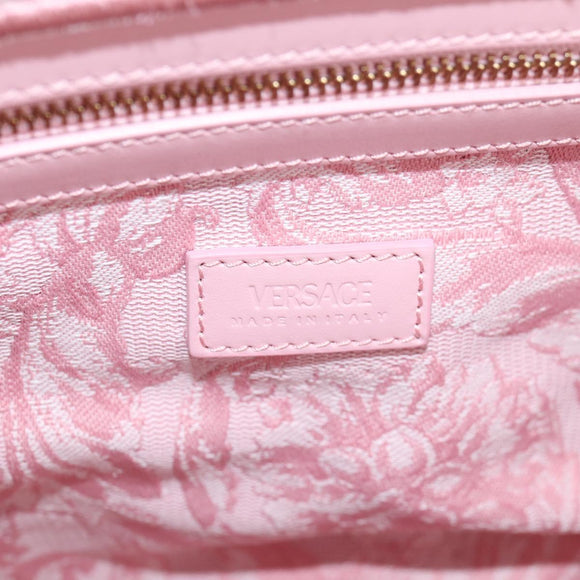 VERSACE Athena Barocco Tote Bag Canvas 2way Pink Auth BA3157M