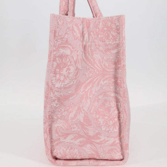 VERSACE Athena Barocco Tote Bag Canvas 2way Pink Auth BA3157M