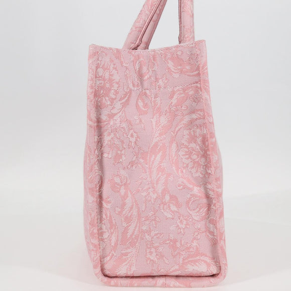 VERSACE Athena Barocco Tote Bag Canvas 2way Pink Auth BA3157M