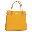BURBERRY Hand Bag Leather Yellow Gold Auth BA3158-1