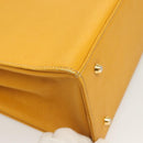 BURBERRY Hand Bag Leather Yellow Gold Auth BA3158-10