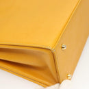 BURBERRY Hand Bag Leather Yellow Gold Auth BA3158-12