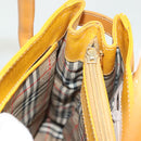 BURBERRY Hand Bag Leather Yellow Gold Auth BA3158-18
