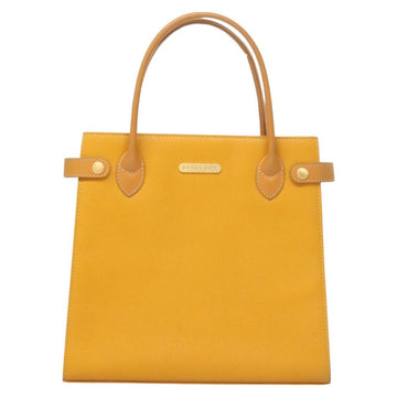 BURBERRY Hand Bag Leather Yellow Gold Auth BA3158 - 0