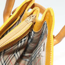 BURBERRY Hand Bag Leather Yellow Gold Auth BA3158-20