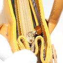 BURBERRY Hand Bag Leather Yellow Gold Auth BA3158-22