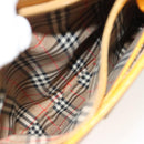 BURBERRY Hand Bag Leather Yellow Gold Auth BA3158-23