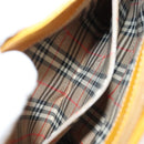 BURBERRY Hand Bag Leather Yellow Gold Auth BA3158-25