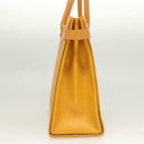 BURBERRY Hand Bag Leather Yellow Gold Auth BA3158-5