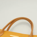 BURBERRY Hand Bag Leather Yellow Gold Auth BA3158-8