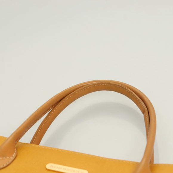 BURBERRY Hand Bag Leather Yellow Gold Auth BA3158