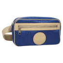 GUCCI GG Canvas Waist Bag Blue Beige 631341 Auth BA3160-1