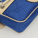 GUCCI GG Canvas Waist Bag Blue Beige 631341 Auth BA3160-8