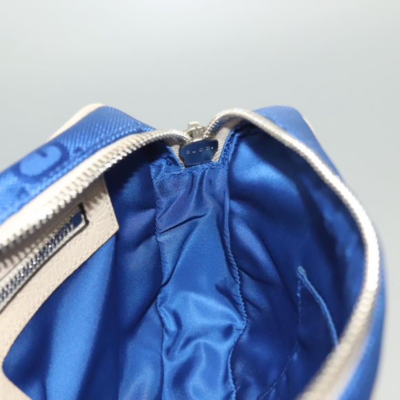 GUCCI GG Canvas Waist Bag Blue Beige 631341 Auth BA3160