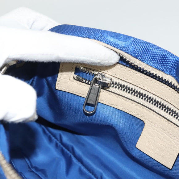 GUCCI GG Canvas Waist Bag Blue Beige 631341 Auth BA3160