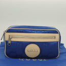GUCCI GG Canvas Waist Bag Blue Beige 631341 Auth BA3160-12