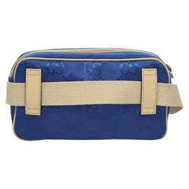 GUCCI GG Canvas Waist Bag Blue Beige 631341 Auth BA3160 - 0