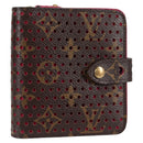 LOUIS VUITTON Monogram Perfo Compact zip Bifold Wallet M95188 LV Auth BA3167V-1