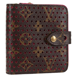 LOUIS VUITTON Monogram Perfo Compact zip Bifold Wallet M95188 LV Auth BA3167V
