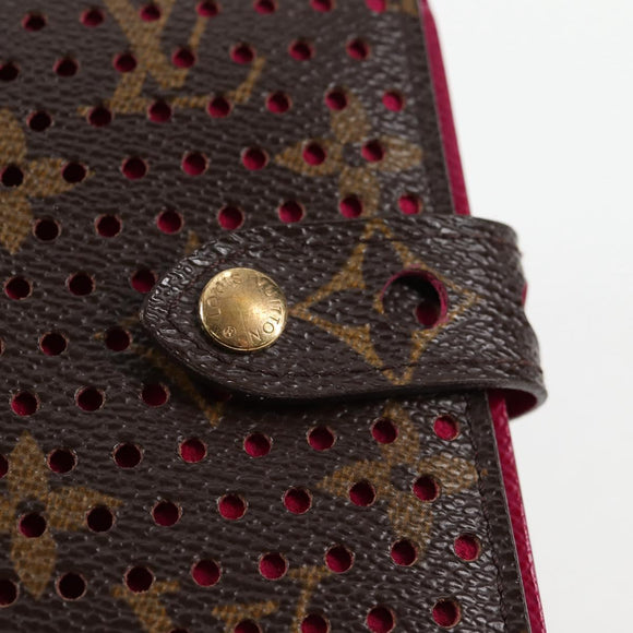 LOUIS VUITTON Monogram Perfo Compact zip Bifold Wallet M95188 LV Auth BA3167V