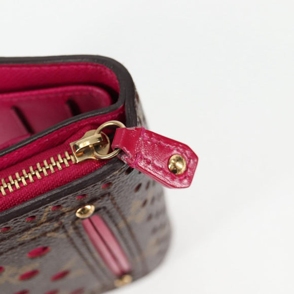 LOUIS VUITTON Monogram Perfo Compact zip Bifold Wallet M95188 LV Auth BA3167V