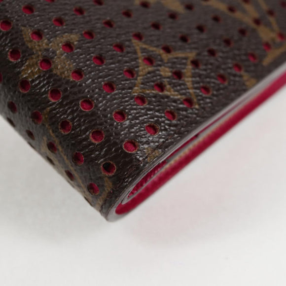 LOUIS VUITTON Monogram Perfo Compact zip Bifold Wallet M95188 LV Auth BA3167V