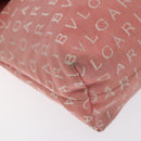 BVLGARI Logo Mania Shoulder Bag Canvas Pink Silver Auth BA3169-14