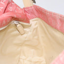 BVLGARI Logo Mania Shoulder Bag Canvas Pink Silver Auth BA3169-20