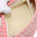 BVLGARI Logo Mania Shoulder Bag Canvas Pink Silver Auth BA3169-22