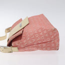 BVLGARI Logo Mania Shoulder Bag Canvas Pink Silver Auth BA3169-4