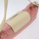 BVLGARI Logo Mania Shoulder Bag Canvas Pink Silver Auth BA3169-6