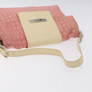 BVLGARI Logo Mania Shoulder Bag Canvas Pink Silver Auth BA3169-7