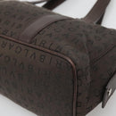 BVLGARI Logo Mania Shoulder Bag Canvas Brown Silver Auth BA3170-10