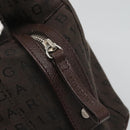 BVLGARI Logo Mania Shoulder Bag Canvas Brown Silver Auth BA3170-17
