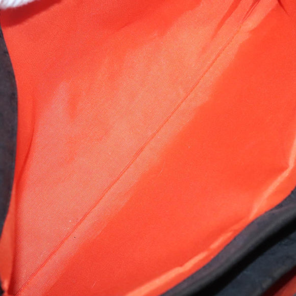 BVLGARI Logo Mania Shoulder Bag Canvas Brown Silver Auth BA3170