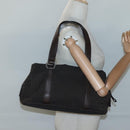 BVLGARI Logo Mania Shoulder Bag Canvas Brown Silver Auth BA3170-24