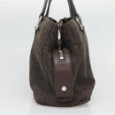 BVLGARI Logo Mania Shoulder Bag Canvas Brown Silver Auth BA3170-4