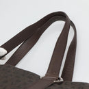 BVLGARI Logo Mania Shoulder Bag Canvas Brown Silver Auth BA3170-8