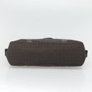 BVLGARI Logo Mania Shoulder Bag Canvas Brown Silver Auth BA3170-9