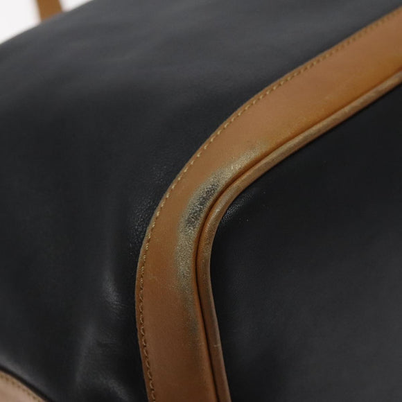 CELINE Shoulder Bag Leather Black Gold Auth BA3171